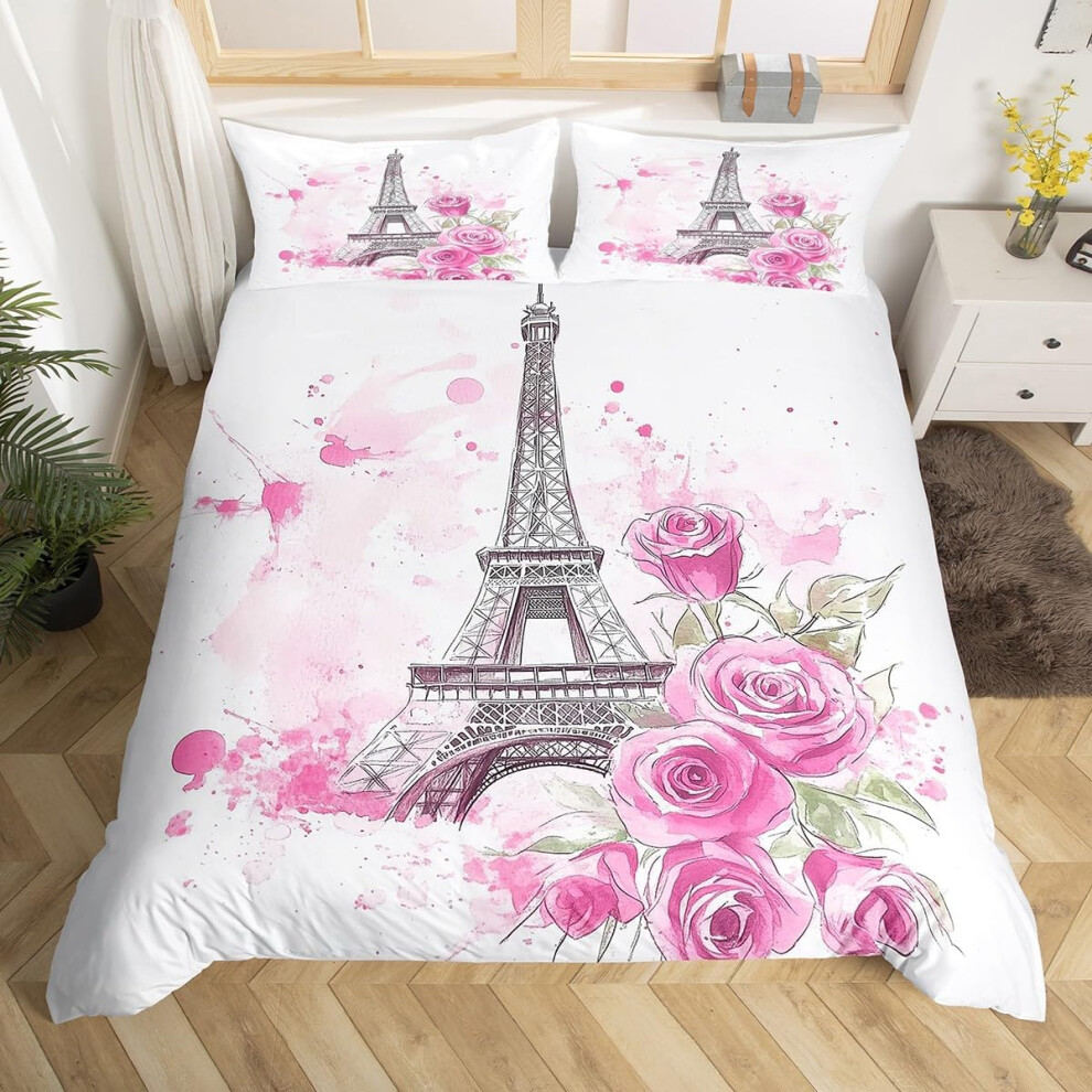 (White Pink, Super King(No Comforter)) Homewish Heart Double Duvet Cover Black Love Heart Bedding Set,Geometric Line Decor Comforter Cover Cute Heart