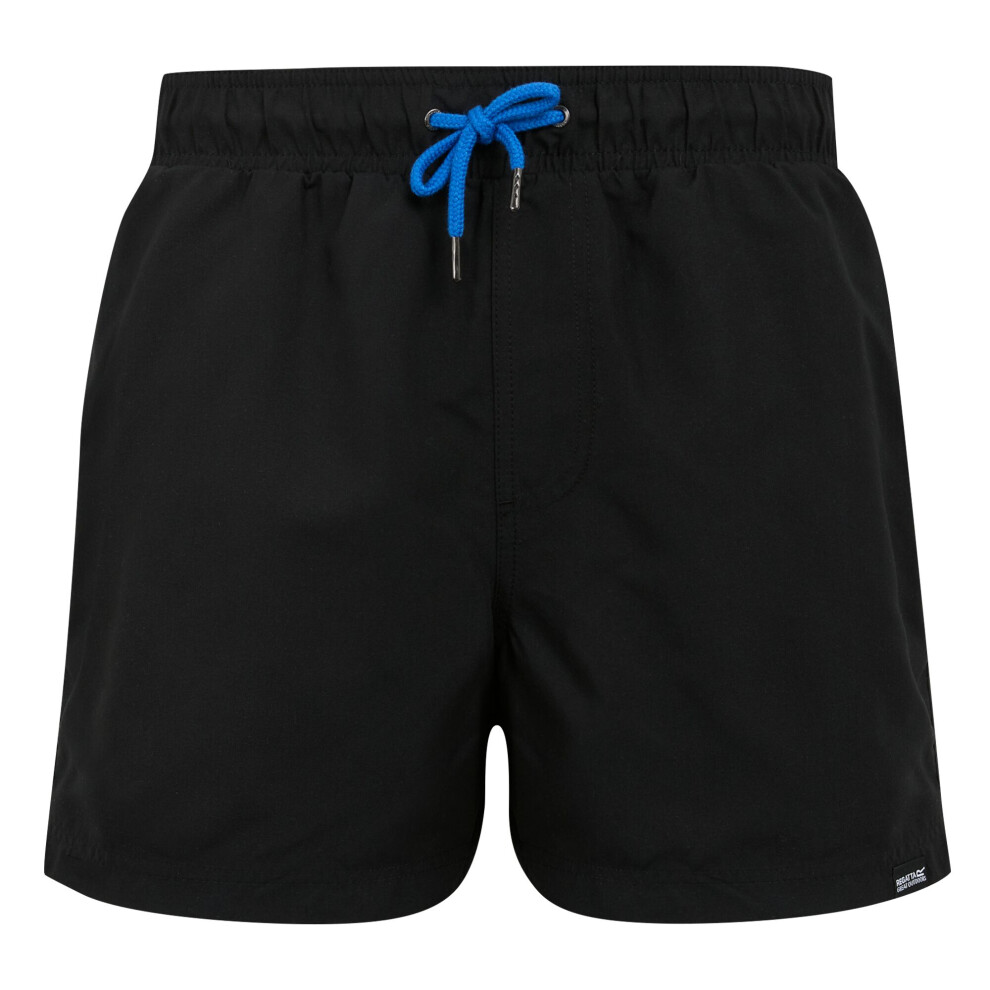 (S, Black/Olympian Blue) Regatta Mens Mawson II Swim Shorts