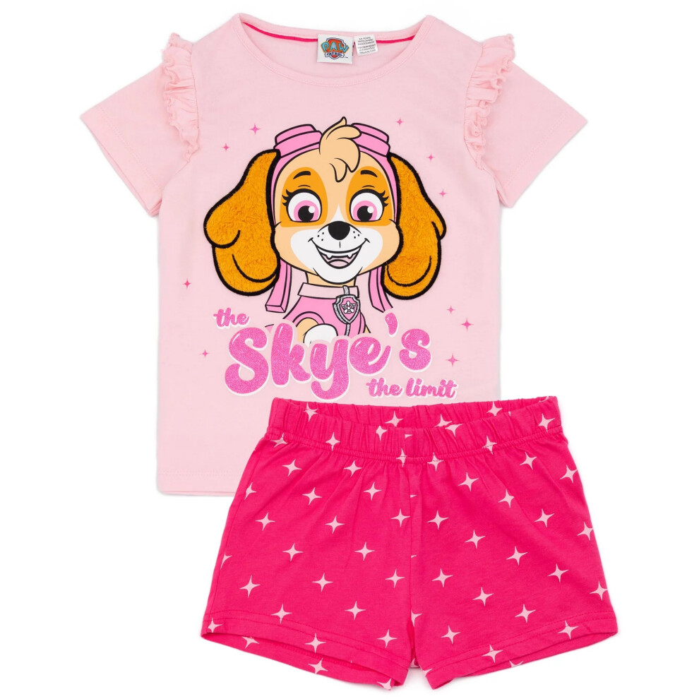 (3-4 Years, Pink) Paw Patrol Girls Skye's The Limit Short Pyjama Set