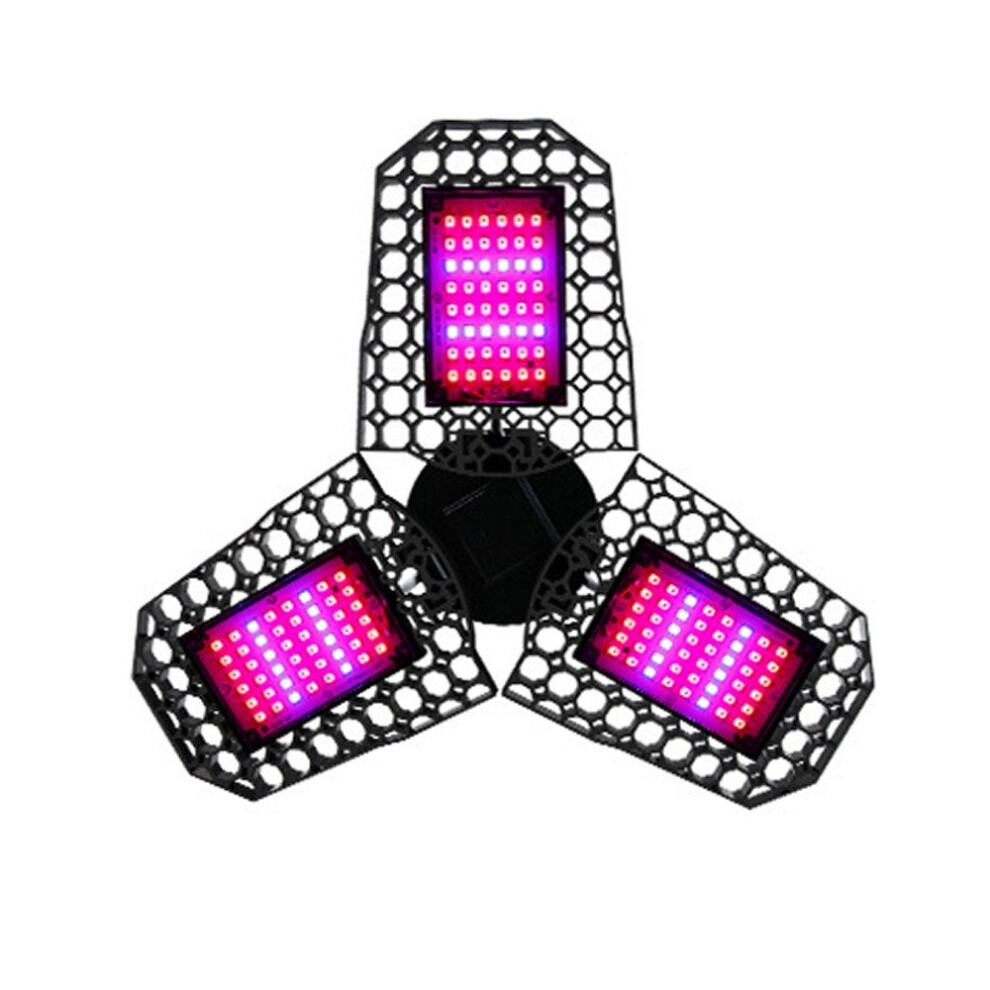 (126pcs Beads) LED Plant Growth Light Greenhouse Lights Folding Three-Leaf Deformation Lamp
