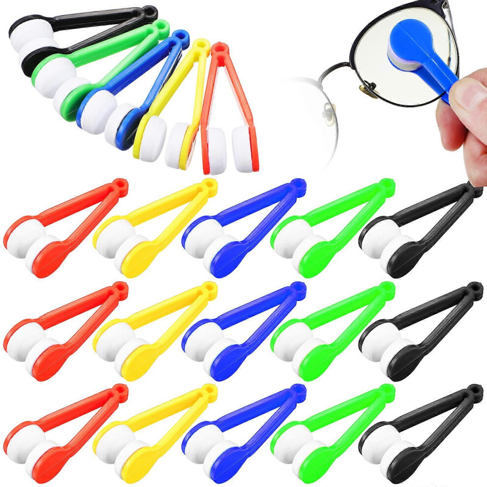 (As show, One size) 30 Pcs Mini Eyeglass Microfiber Spectacles Cleaners Eyeglasses Brushes Cleaning Tools Lens Cleaners Cleaning Clips