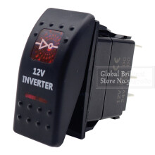 (12V INVERTER)Vedenpitävä 12V 24V ON-OFF 5-napainen autovene asuntovaunukeinukytkin kaksoispunainen