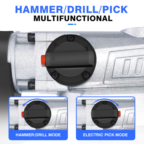 1500W Rotary Hammer Drill-6 Adjustable Speeds,4 Functions,Electric Demolition Hammer with SDS Plus Chisels 2