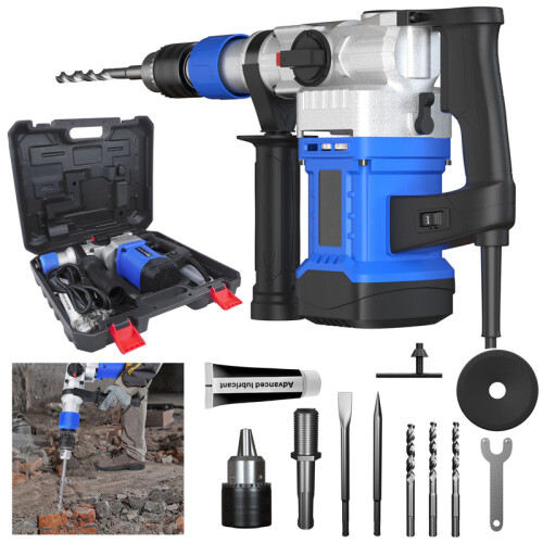 1500W Rotary Hammer Drill-6 Adjustable Speeds,4 Functions,Electric Demolition Hammer with SDS Plus Chisels 1