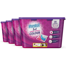 Amazon Brand - Presto! Colour Laundry Capsules 3-in-1, Fresh Scent