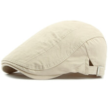 (Beige-55-60cm Adjustable)HT4675 Men Women Beret Cap Classic 100% Cotton Spring Summer Sun Hat Male IR