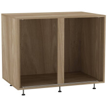 (Oak) 2-Door Sliding Chest Cabinet Closet Storage Cupboard Organiser with Feet