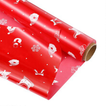 (As show, One size) ABOOFAN Cellophane Wrap 2.5 Mil Cellophane Wrap Roll Snowman Xmas Tree Decorated Cellophane Bags to Wrap Gift Baskets Arts Crafts (3000x40cm Red)