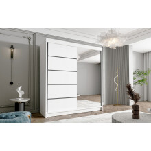 GABA HU3 180 cm Sliding Door Wardrobe with Mirror Full White