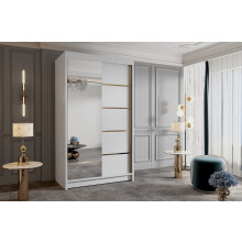 GABA VO3 100 cm Sliding Door Wardrobe with Mirror Full White