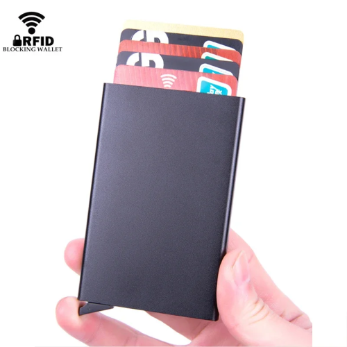 (Gold) Rfid Smart Wallet Card Holder Metal Thin Slim Men 1