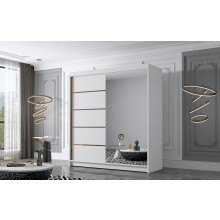 GABA BI3 180 cm Sliding Door Wardrobe with Mirror Full White