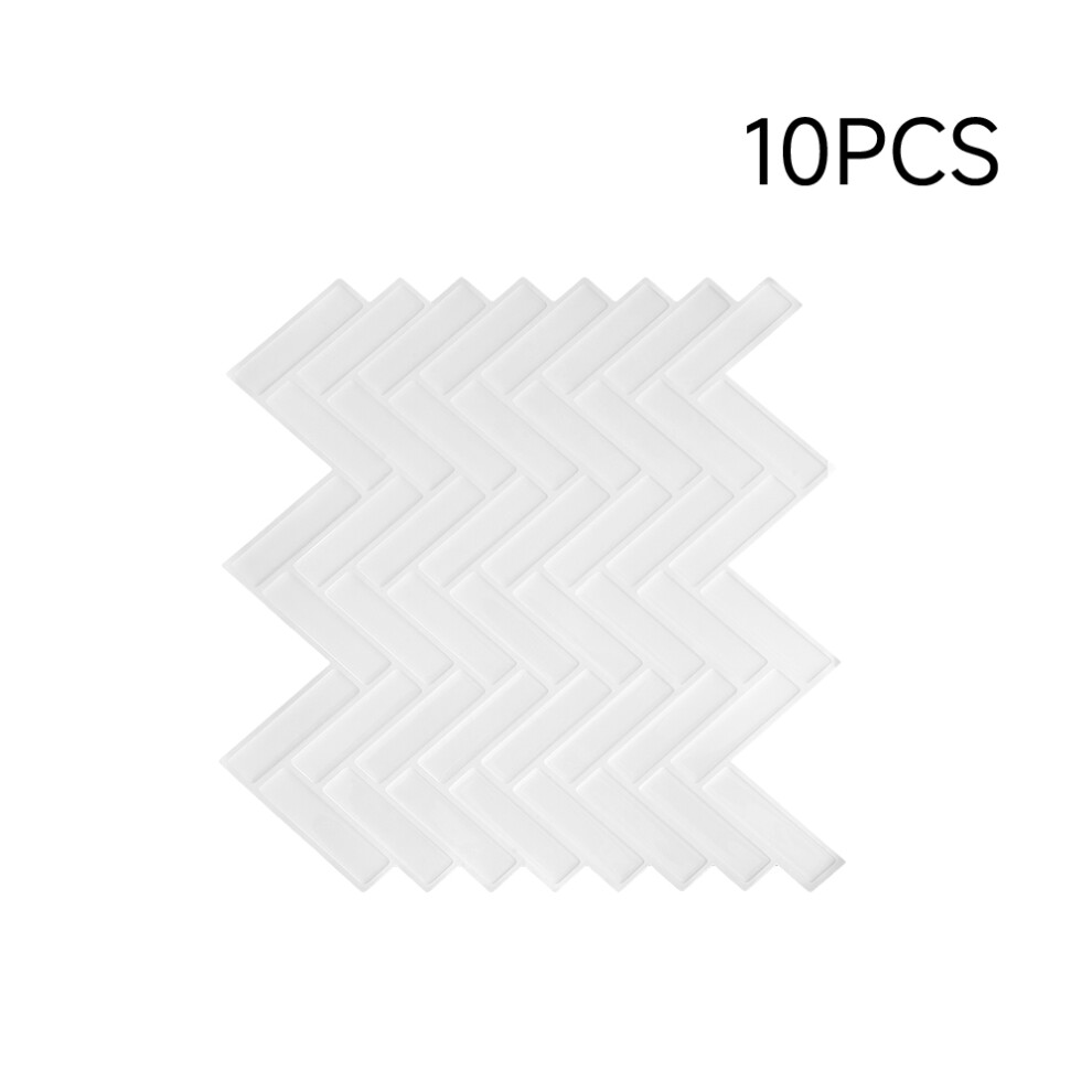 10Pcs Self-Adhesive Wall Tile Stickers, White
