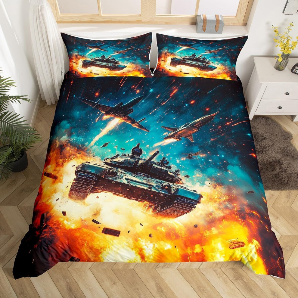 (Red Blue Black, Double(No Comforter)) Homewish Sugar Skull Bedding Set Crow Gothic Comforter Cover Exotic Flowers Double Duvet Cover,Goth Moon Galaxy