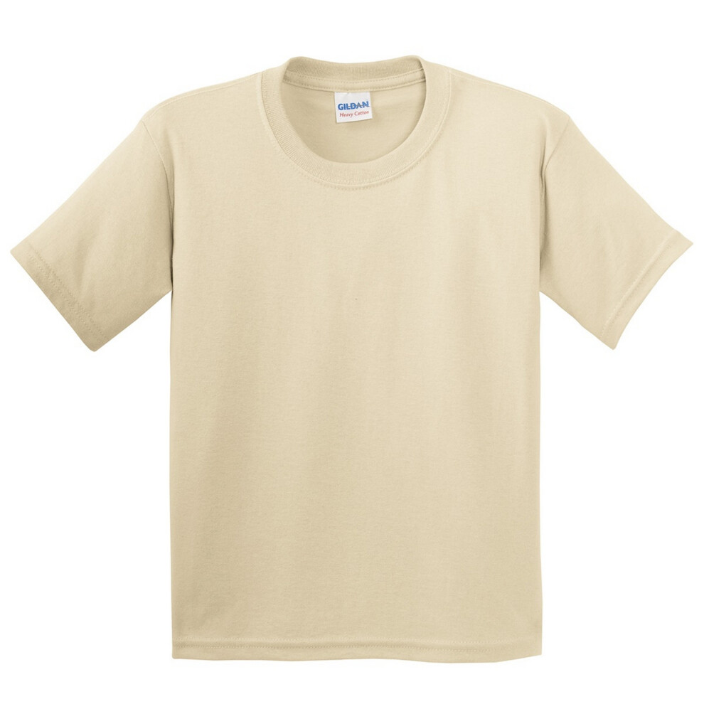 (XL, Sand) Gildan Youth Unisex Heavy Cotton T-Shirt