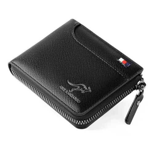 (black) Luxury Designer Wallet for Men PU Leather RFID	Cre 1