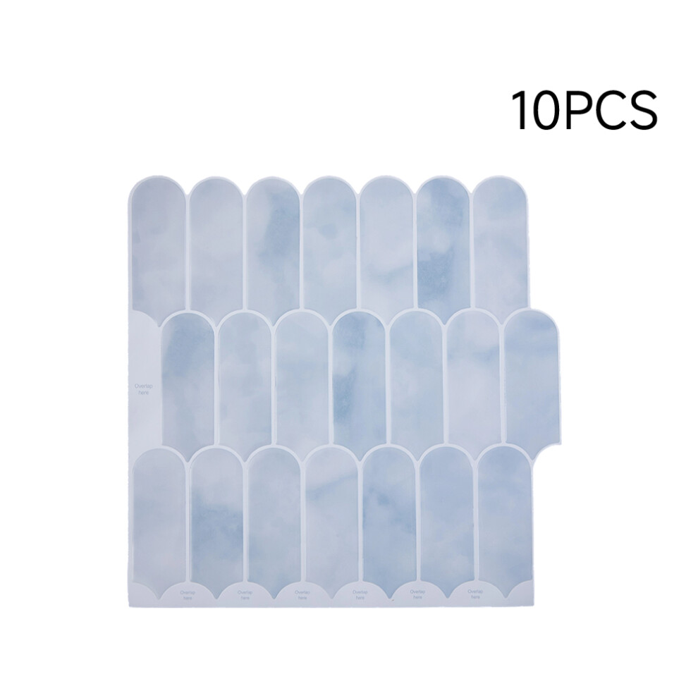10Pcs Self-Adhesive Wall Tile Stickers, Light Blue