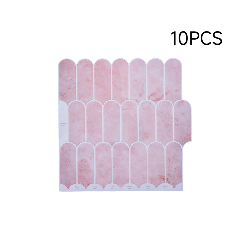 10Pcs Self-Adhesive Wall Tile Stickers, Pink
