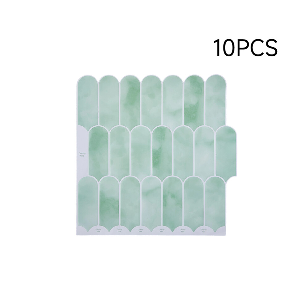 10Pcs Self-Adhesive Wall Tile Stickers, Green