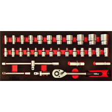 Hilka Socket Set 32 pce metric 1/2 " drive tool kit in eva foam