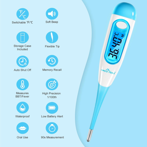 Digital Basal Thermometer for Ovulation with Backlight LCD Display, 1
