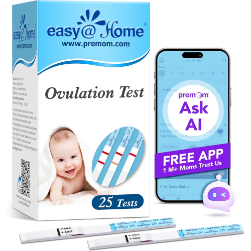 Easy@Home 25 x Ovulation Test Strips, Ovulation Predictor Kit, Powered