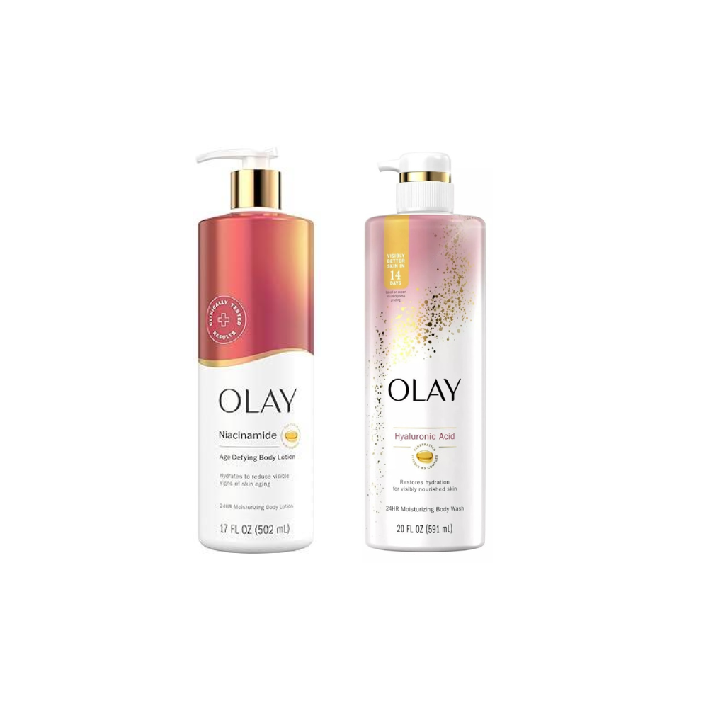 Olay Body Lotion Niacinamide 17 fl oz+ Body Wash Hyaluronic Acid 20 fl oz
