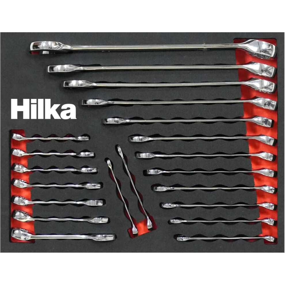 Hilka Spanner Set 21 Pce Combination Metric Spanners In Eva Foam