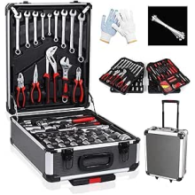 810 Pcs Tool Set Case Mechanics Kit Box Organize Castors Toolbox Trolley + Free Glove