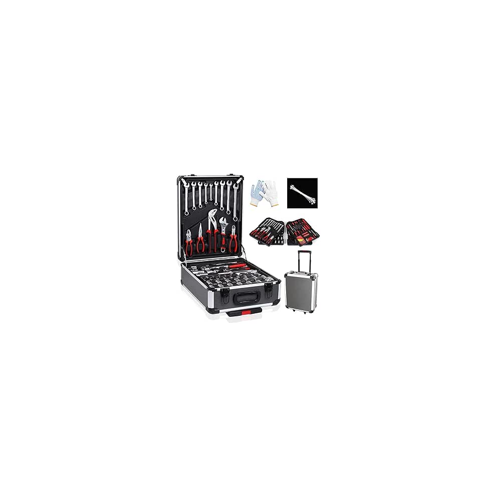810 Pcs Tool Set Case Mechanics Kit Box Organize Castors Toolbox Trolley + Free Glove 6007854648543