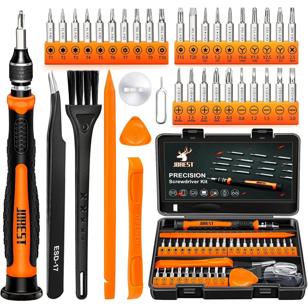 38Pcs Precision Screwdriver Set, Tool Kit With Security Torx T5 T6 T8 T9 Triwing Y00, Star P5, Etc, Repair For Laptop 8356776377153