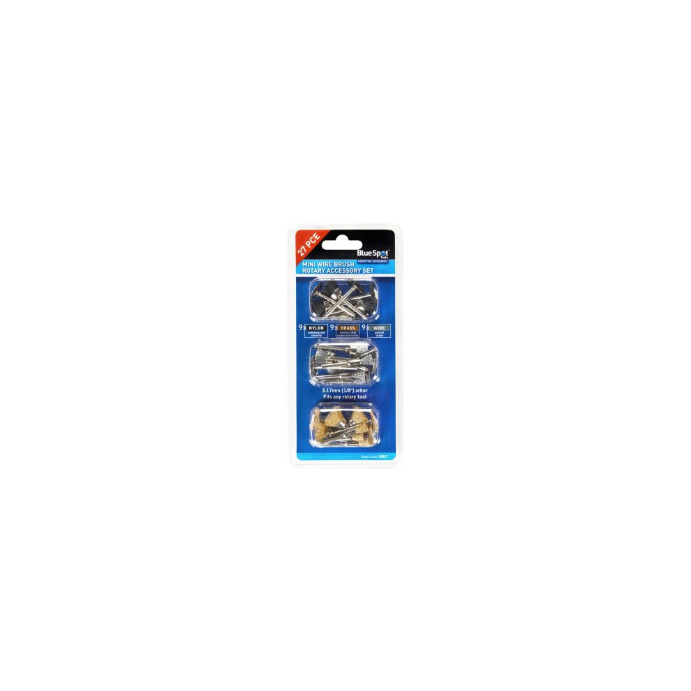Bluespot 27pc Rotary Accessory Brush Polishing Cleaning Bit Kit Set