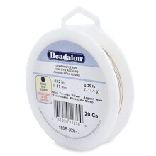 Beadalon-Draht im deutschen Stil fr die Schmuckherstellung, rund, versilbert, 20 Gauge, 78 Fu