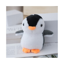 (Nero) Portachiavi di peluche a forma di pinguino, adorabile animale di peluche di alta qualità, soffice e decorativo.