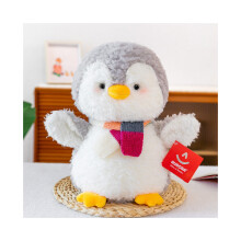 (Harmaa huivi, 46cm) Juhla Penguin Sarjakuva Pehmolelu Toimistopöytä Tyyny Lahja Lasten Syntymäpäivä