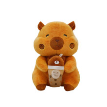 (55 cm/21,65 tuumaa) Capybara Milk Tea Pehmolelu Söpö sarjakuvatyttö syntymäpäivälahja tyynynukke