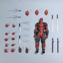 (Rosso) The Avengers Deadpool Action Figure Modello Bambola Decorazione per le Feste dei Bambini Regalo