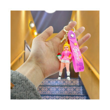 (Barbie pitelee kukkia) Trendikäs prinsessa Barbie avaimenperä Söpö kuminukke Muodikas laukkutarvike