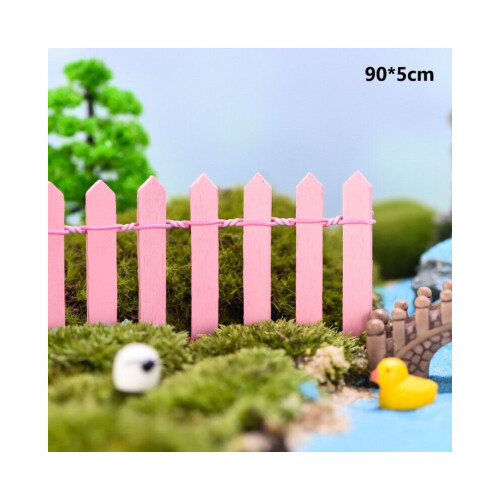 (Ροζ) 90cm Mini DIY Ξύλινος φράχτης Μινιατούρα φυτό ντεκόρ Χειροτε