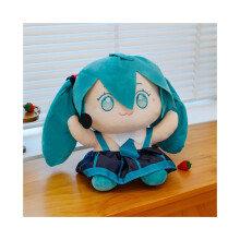 (Sininen , 50cm/19,69in) Hatsune Anime Miku Pehmolelu Kawaii Miku täytetty nukke sisustus Pp Puuvilla