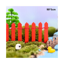 (Κόκκινο) 90cm Mini DIY Ξύλινος φράχτης Μινιατούρα φυτό ντ