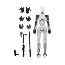 (Valkoinen) Lucky Printed 3D Doll 13 -nivel, liikkuva kolmannen sukupolven nukke dekompressiolelu