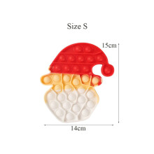 (Babbo Natale) Giocattoli natalizi in silicone Pop It di grandi dimensioni, puzzle di decompressione a pressione