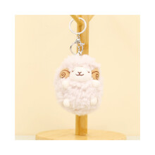 (Pecora rosa) Portachiavi di peluche a forma di pecora, adorabile bambola di lana per borse e chiavi