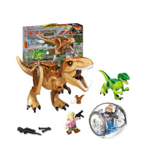 (Tyyli C) Jurassic Dinosaur Building Block Lelu Toimintafiguuri Malli T Rex Muovinen Kid Lahja
