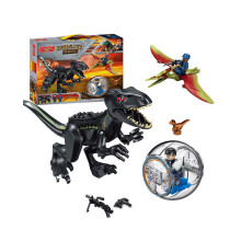 (Tyyli B) Jurassic Dinosaur Building Block Lelu Toimintafiguuri Malli T Rex Muovinen Kid Lahja