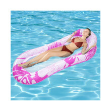 (Rosa) Reclinable inflable plegable con patrón para adultos y niños