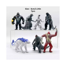 (7 kpl) Godzilla Vs Kong The New Empire Action Figuuri Mallin koristelu Hieno