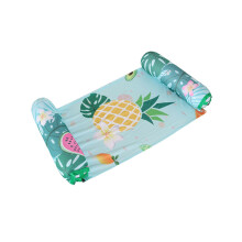 (Piña) Nueva funda de tela inflable flotante reclinable de agua plegable con respaldo