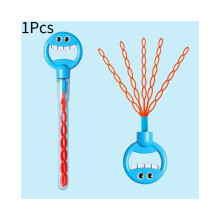 (Μπλε) Παιχνίδι Five Claws Bubble Wand Toy 32 Holes Smiley Face Πορώδες Χέ